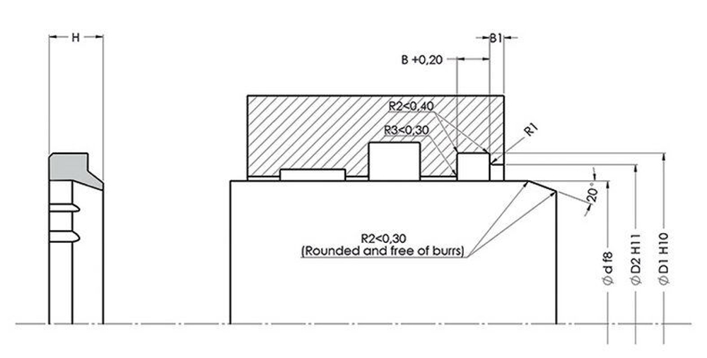 A262-075/4 Высокоэффективный грязесъёмник штока 75-85-6/9