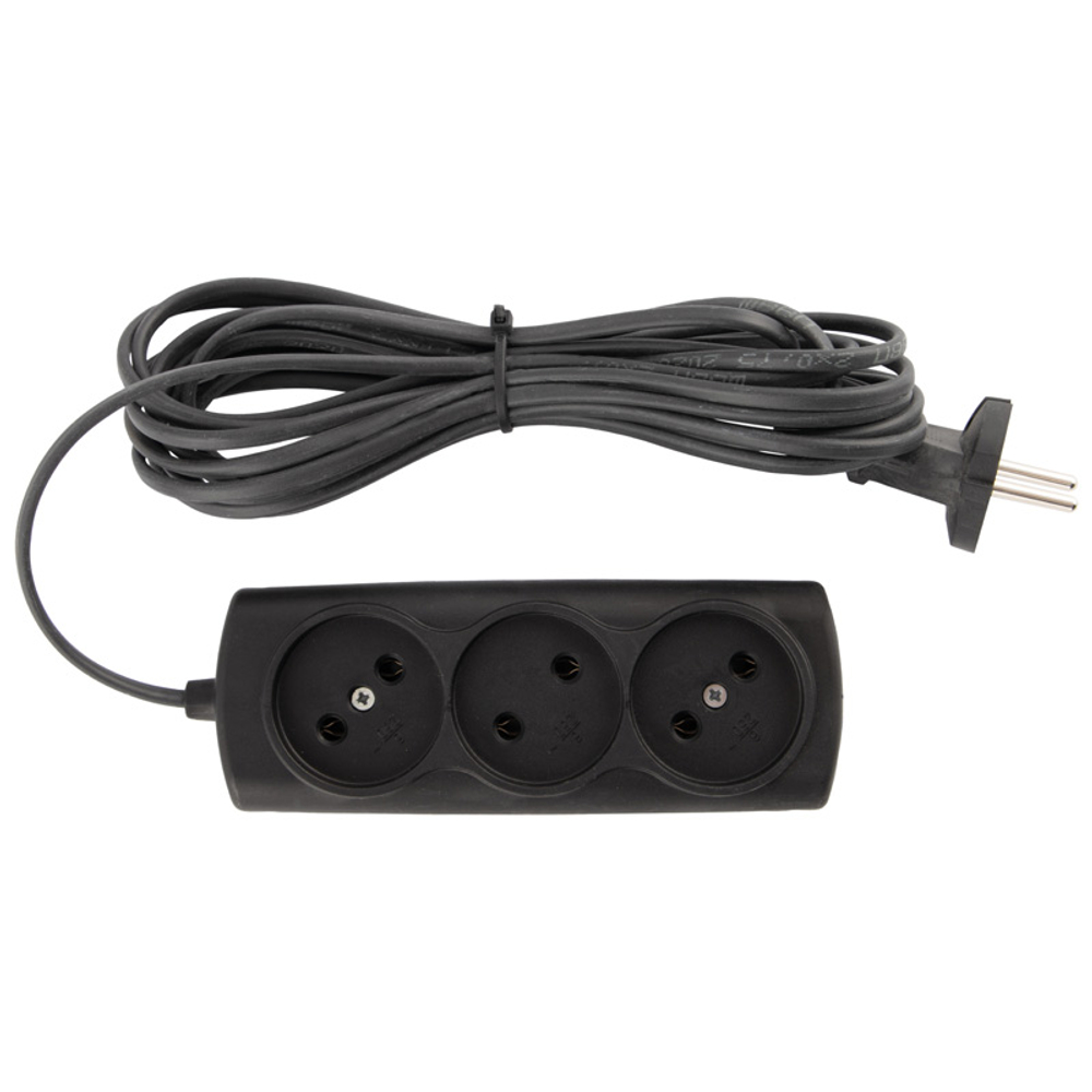 Удлинитель Engy "Эконом" 5м/3роз (ШВВП 2х0.75) черный