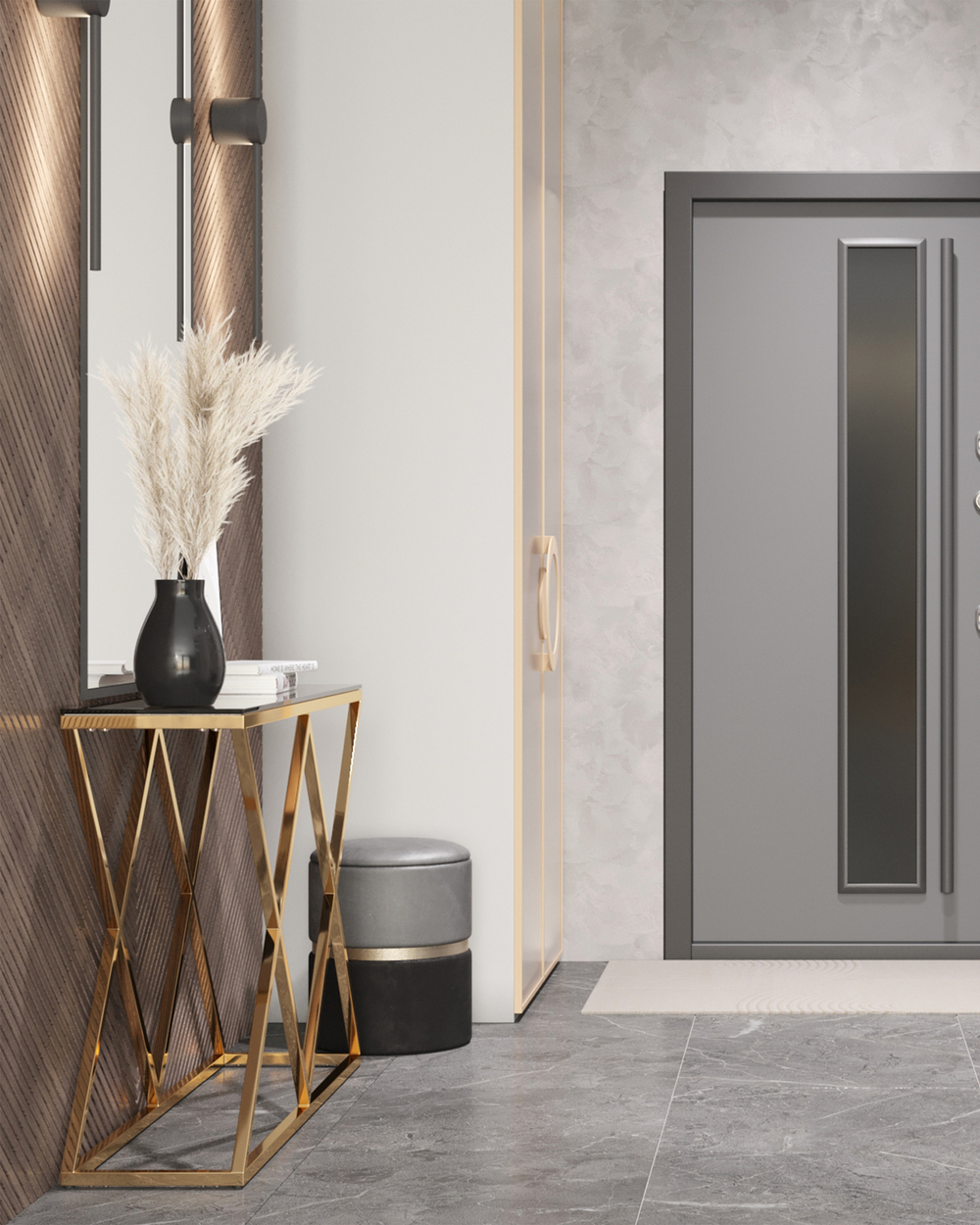 Консоль ИНСИГНИЯ 115*30 золото стекло smoke