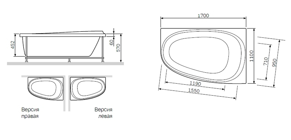 Ванна AM.PM Like W80A-170R110W-A белая