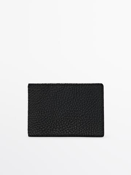 Massimo Dutti Кошелек из кожи наппа, черный