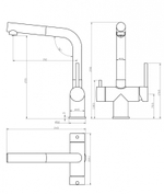 Смеситель для кухни под фильтр с выдвижным изливом GROCENBERG GB4097GO (Kerox Венгрия)