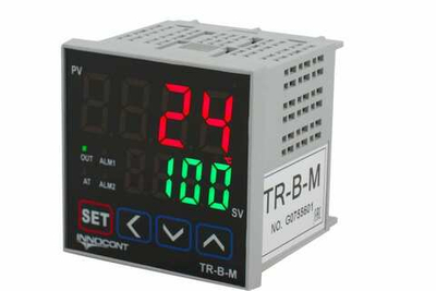 INNOCONT Температурный контроллер, 2 дисплея, 4 разряда, 72x72x60 мм, 2 аварийных выхода, 110-220VAC, выход: реле + твердотельное реле TR-B-M