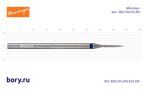 862 010 FG 314 Бор алмазный (1 шт.), Meisinger, Германия