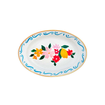 Блюдо овальное Bitossi Home Con Amore Fiori E Limoni (19.5 x 13 см)