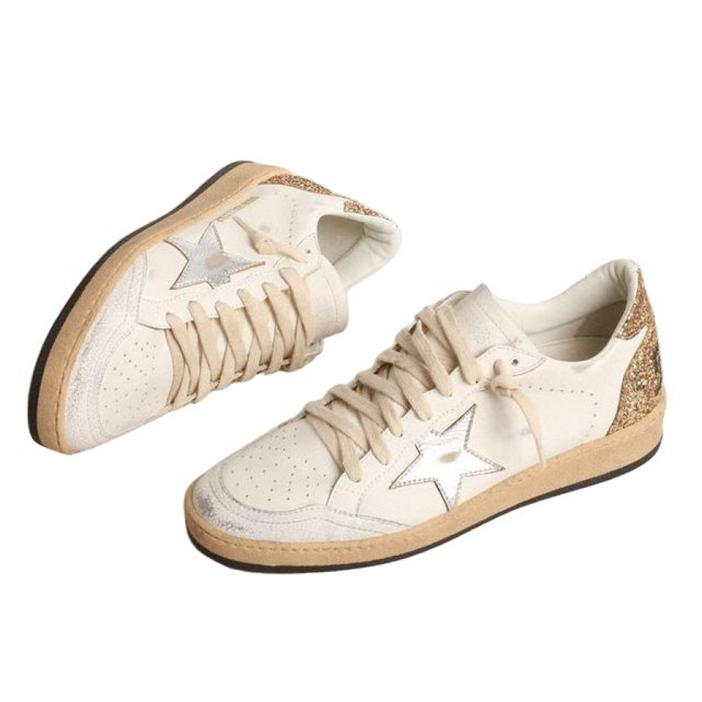Кеды Golden Goose Ball Star with Metallic leather star and Glitter heel tab