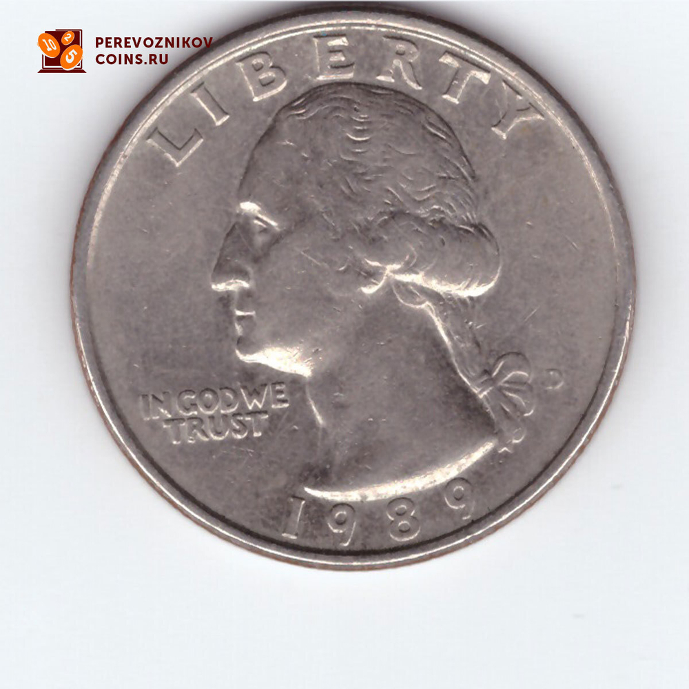 1/4 доллара 1989 (D). США. Медно-никель VF-XF