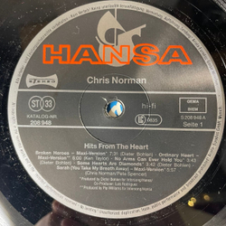 Винтажная виниловая пластинка LP Chris Norman Hits From The Heart (Германия 1988)