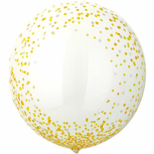 Шар сфера бабл 46 см Конфетти жёлтое