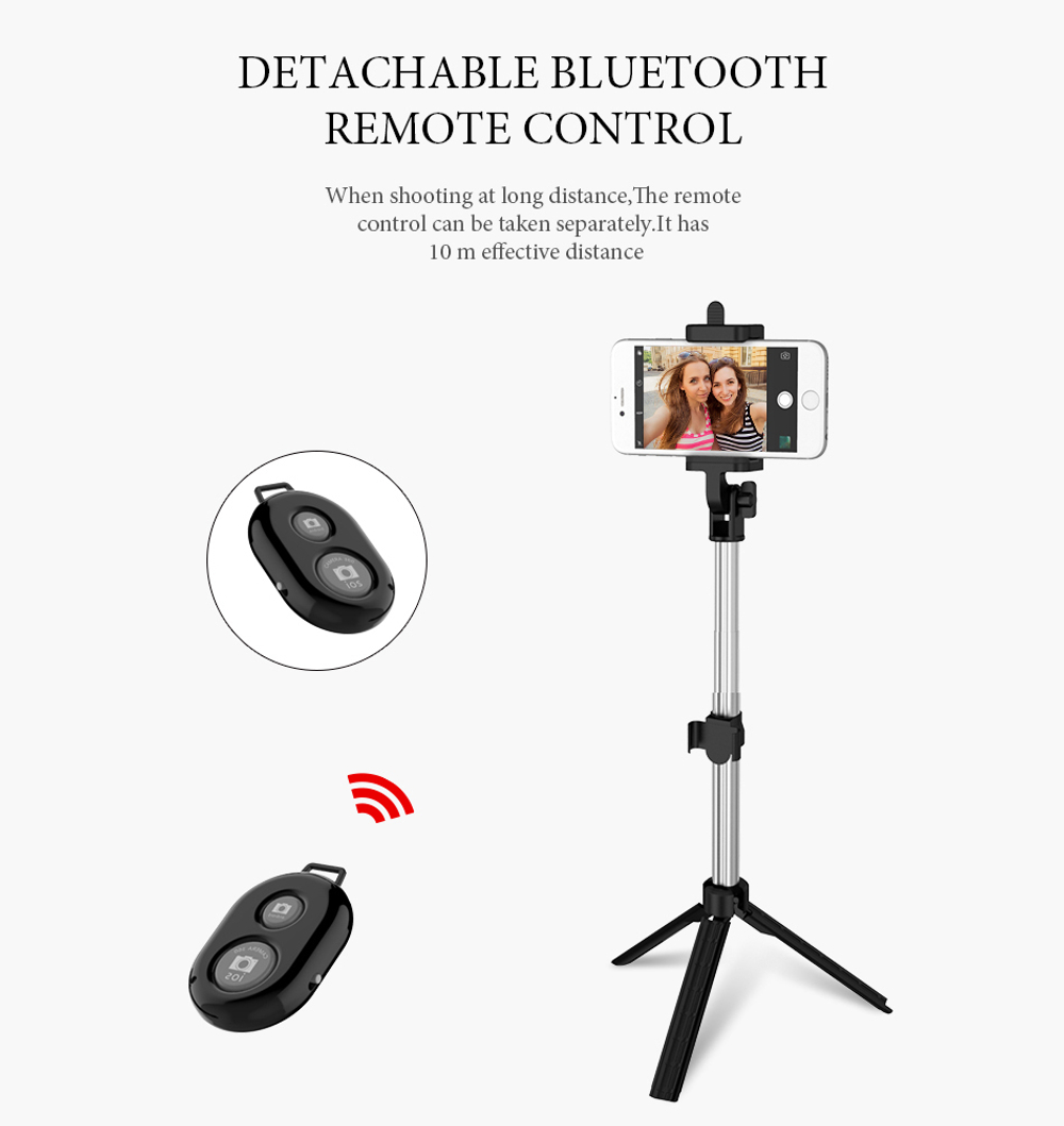 Монопод для селфи WXY-01 с Bluetooth пультом (белый)