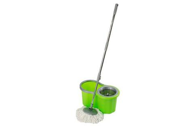 Комплект 2 в 1 Ведро с отжимом 10л + Швабра MOP SET с насадкой х/б ЦВЕТНОЙ