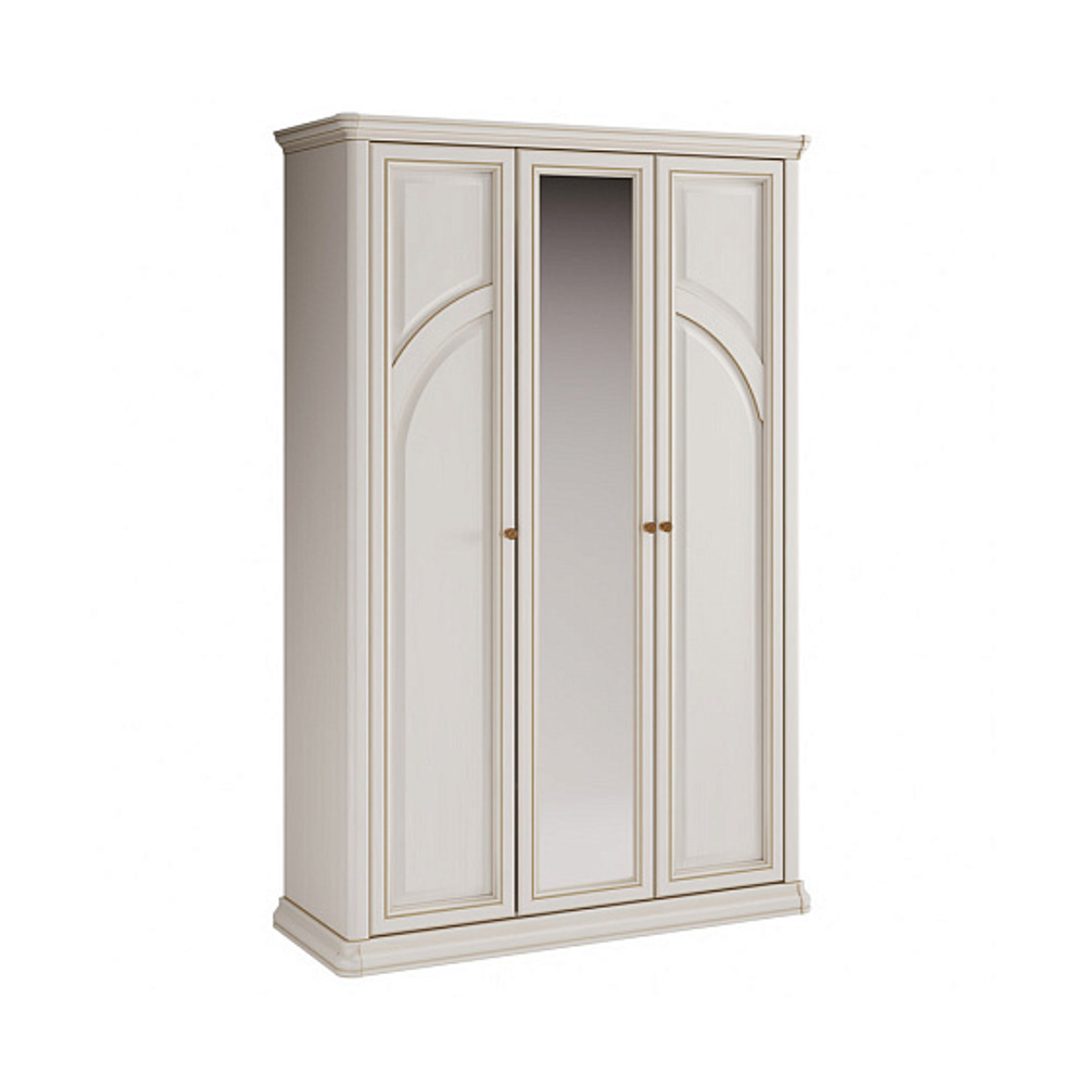 SILVIA Шкаф 3дв. (Слева-полки 5 шт, Справа-штанга поперечная L919, средняя дверь с зеркалом, боковые