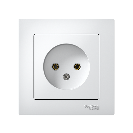 Розетка 1-м СП AtlasDesign 16А IP20 без заземл. в сборе бел. SE ATN000140