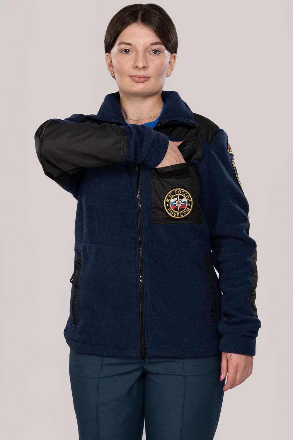 Куртка флисовая женская МЧС (с шевронами)