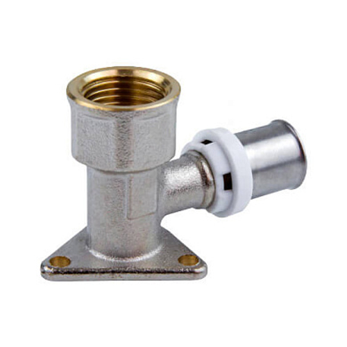 Угол пресс-фитинг никел. с крепл. ф16*1/2" вн.