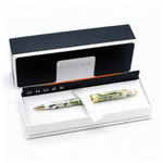 Ручка подарочная шариковая CROSS Botanica "Зеленая лилия", лак, латунь, позолота, черная, AT0642-4