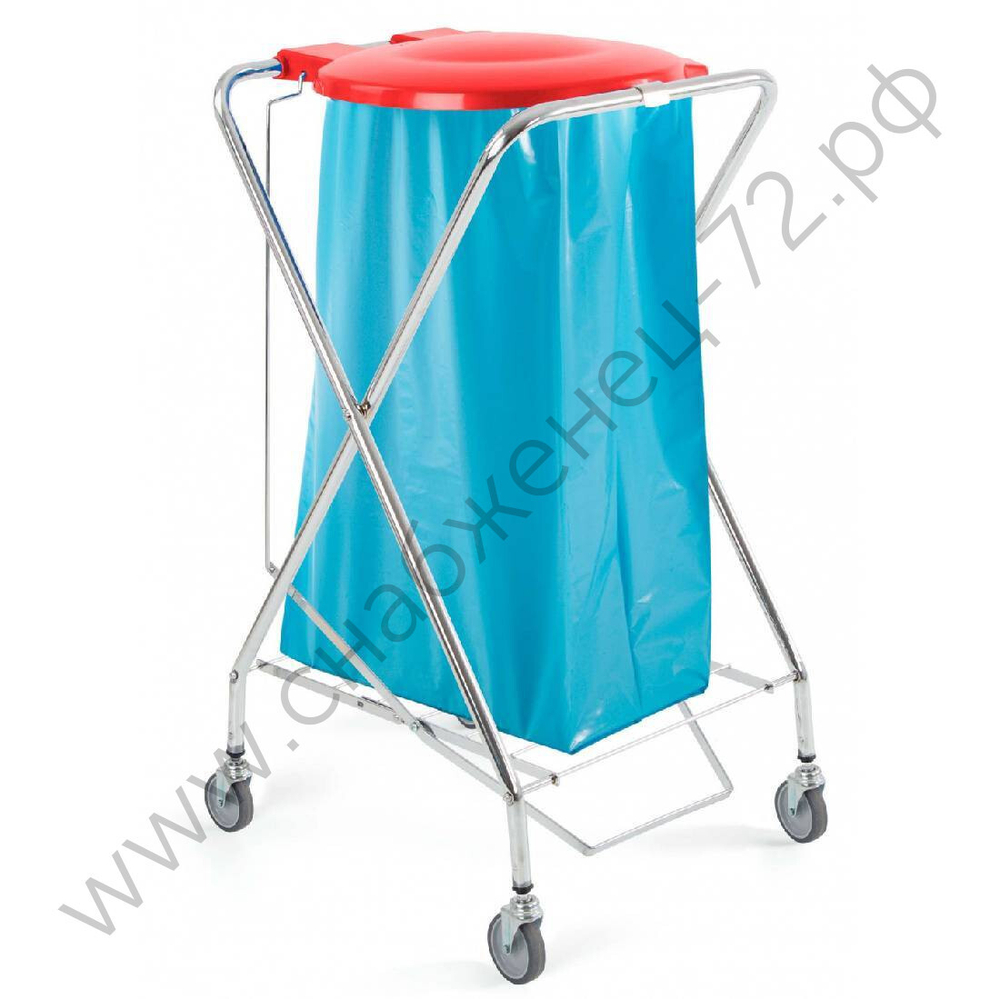 Тележка хромированная Filmop с держателем для мусорного мешка