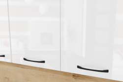 Кухонный гарнитур Жасмин экстра 1 3000мм (Белый глянец/Белый, Дуб бунратти)