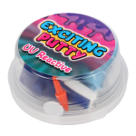 Лизун попрыгун меняет цвет от света, в комплекте нос, глаза, фонарик, вес лизуна 20 г, 4 цвета микс,