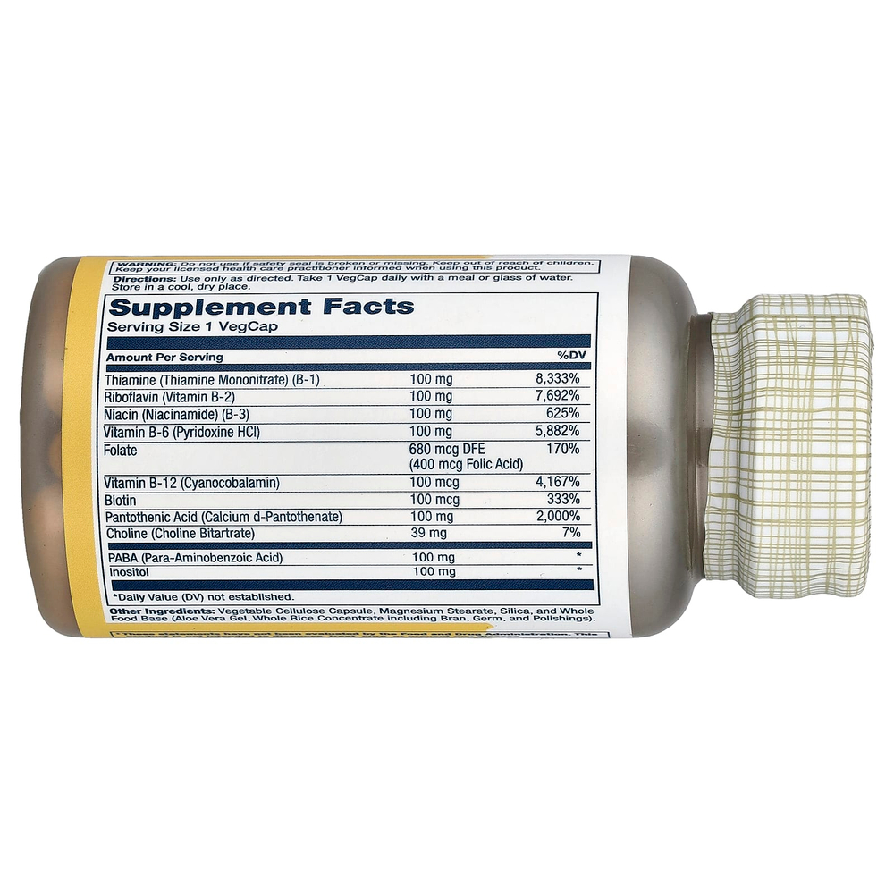 Solaray, Комплекс витаминов группы B 100, 50 растительных капсул