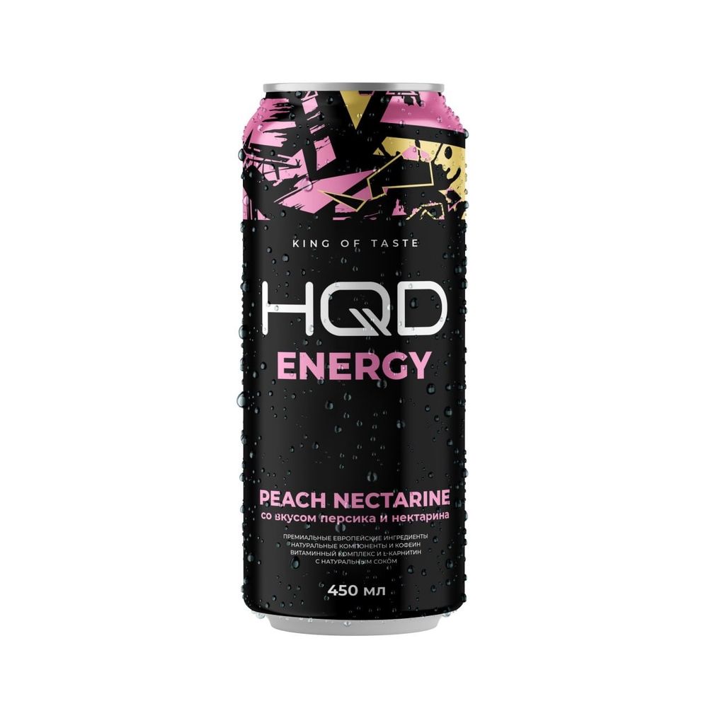 Энергетик HQD - Peach Nectarine, 450 мл