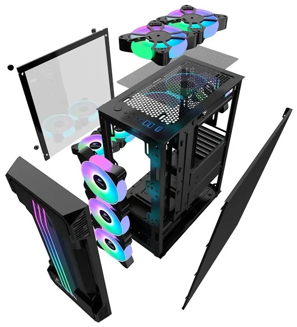 Корпус Wintek Flame-V2 D537-B TG черный
