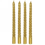 Свечи витые «Звездный блеск» 4шт 20см цвет золотой, в подарочной коробке