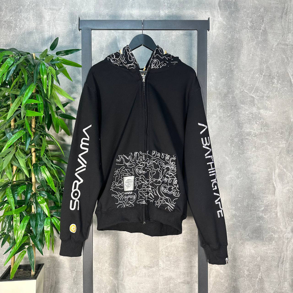 Худи BAPE zip black/silver