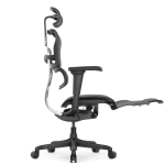 Кресло FALTO Ergohuman Ultra с подножкой ( чёрный каркас /сетка чёрный T-168-B1 Black )