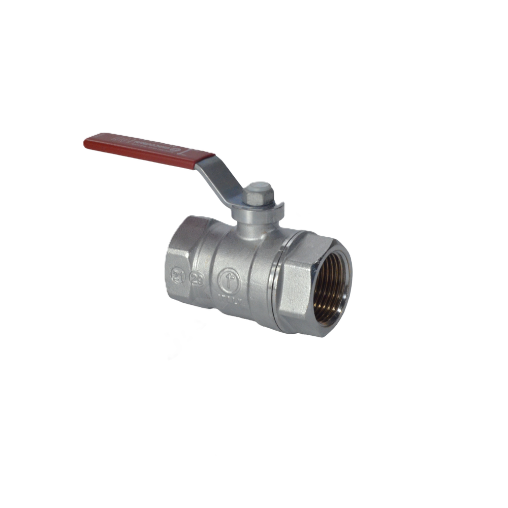 Кран шаровой латунь хром R250D Ду 50 Ру42 ВР рычаг красный Giacomini R250X008