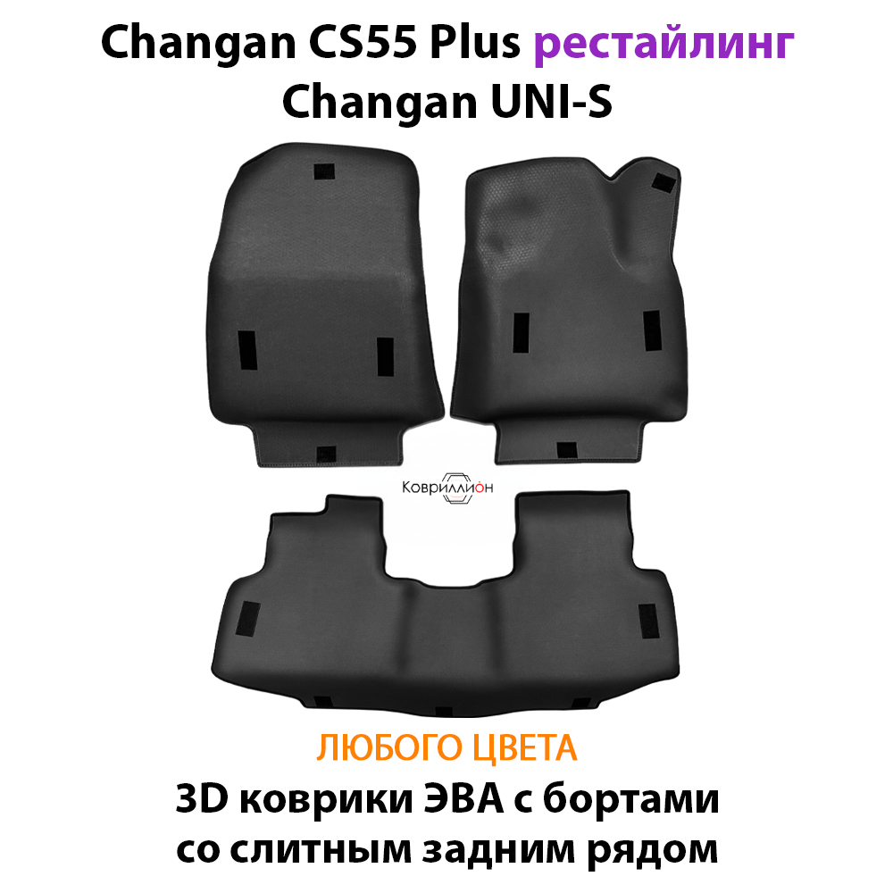 Автомобильные коврики ЭВА со слитным задним рядом для Changan CS55 Plus (21-н.в.) рестайлинг/ Changan UNI-S