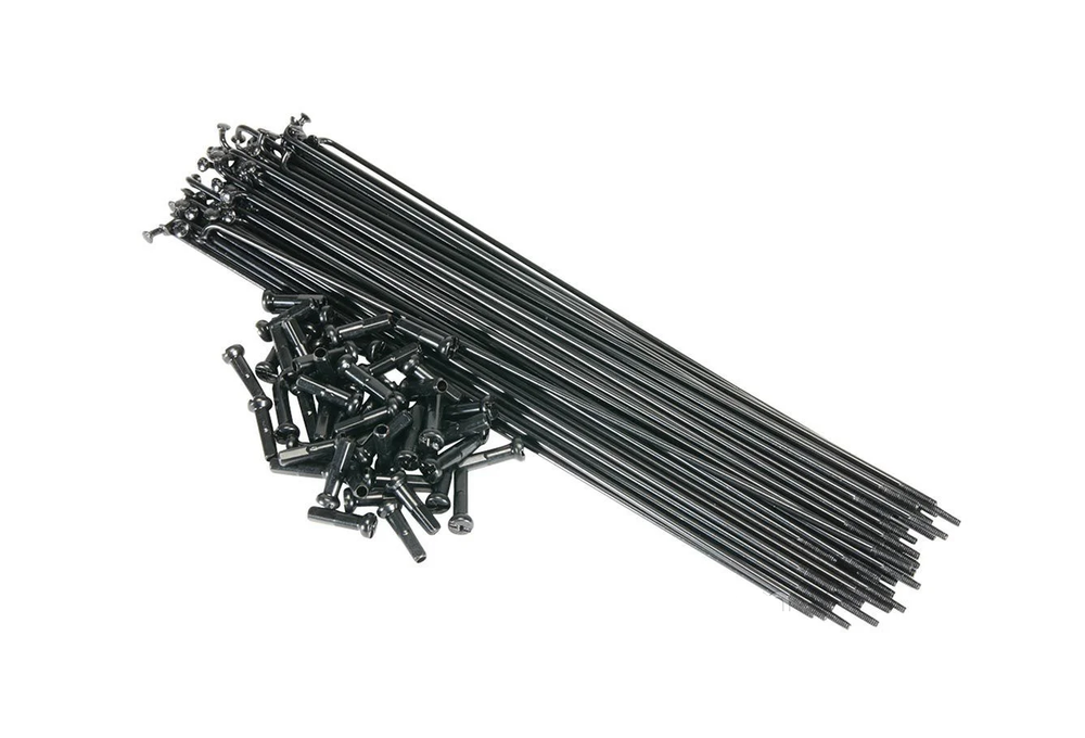 Спица с нипелем стальная 45#, 14G L- 281mm, цвет чёрный