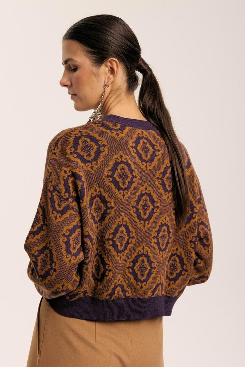 Лонгслив Idel Тюбетейка укороченный фиолетовый