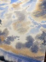 Картина авторская акварельная в паспарту 40х50 см на стену для интерьера "Смотря в небо"