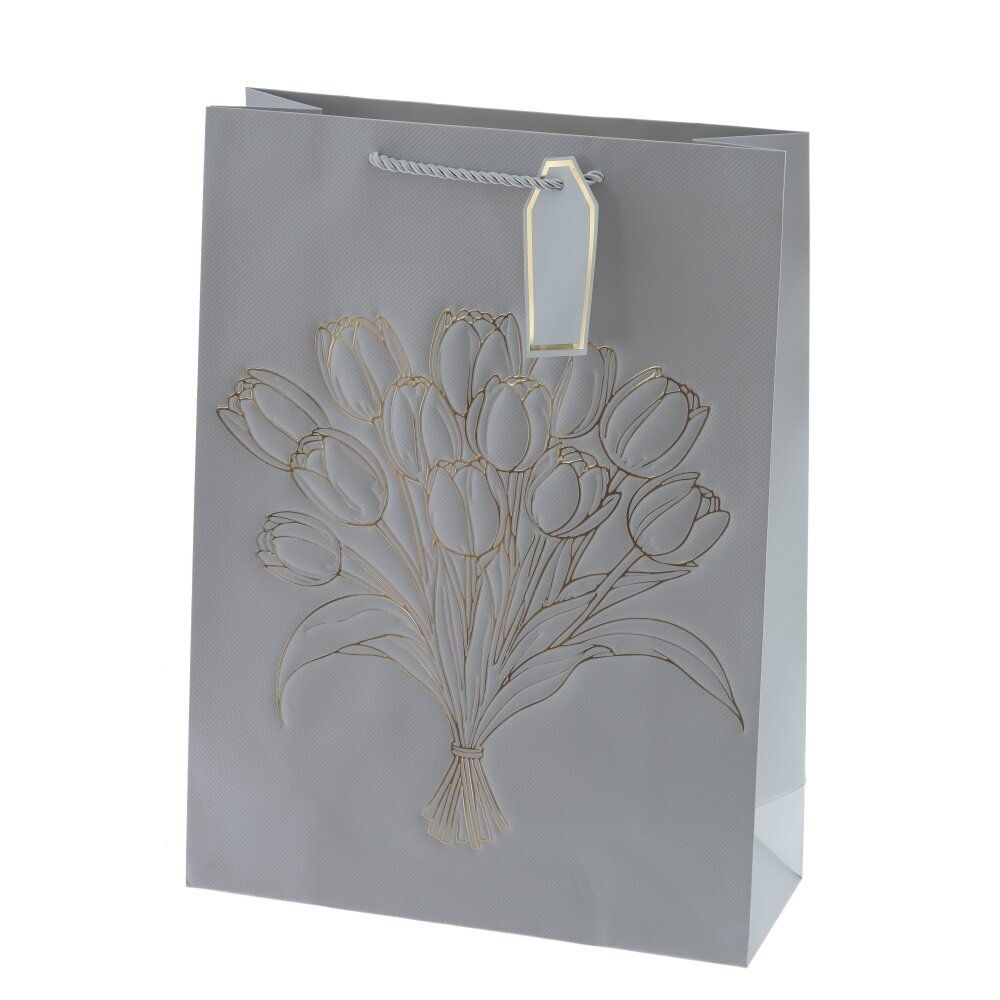 GAEM Пакет подарочный L (бумага 210г/м2, блок 12шт), L31 W12 H42 см, 4в.