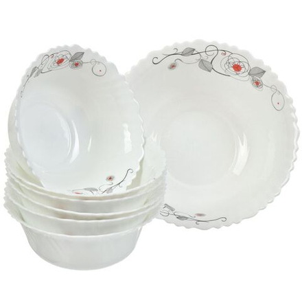 Салатник стеклокерам, кругл, 7 шт, 6х17.5,22.5 см, Рапсодия, Daniks, 292676