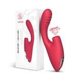 Красный двойной стимулятор Cardinal с вибрацией и вакуумом - 20,2 см. (Цвет: красный)