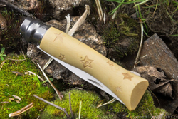 Нож Opinel №7 Nature, нержавеющая сталь, рукоять самшит, гравировка звезды