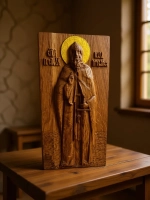 Освященная Икона Святого Ильи Муромца 27х14 см из дуба
