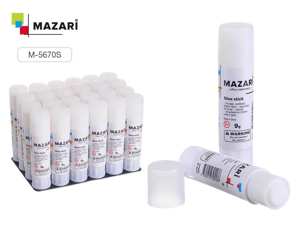 Клей-карандаш 9г. ПВА "Hitomy" для бумаги, картона, фотографий, ткани (Mazari)