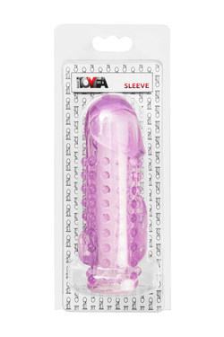 Насадка на пенис с дополнительной стимуляцией TOYFA Basic, TPE, фиолетовый, 13 см