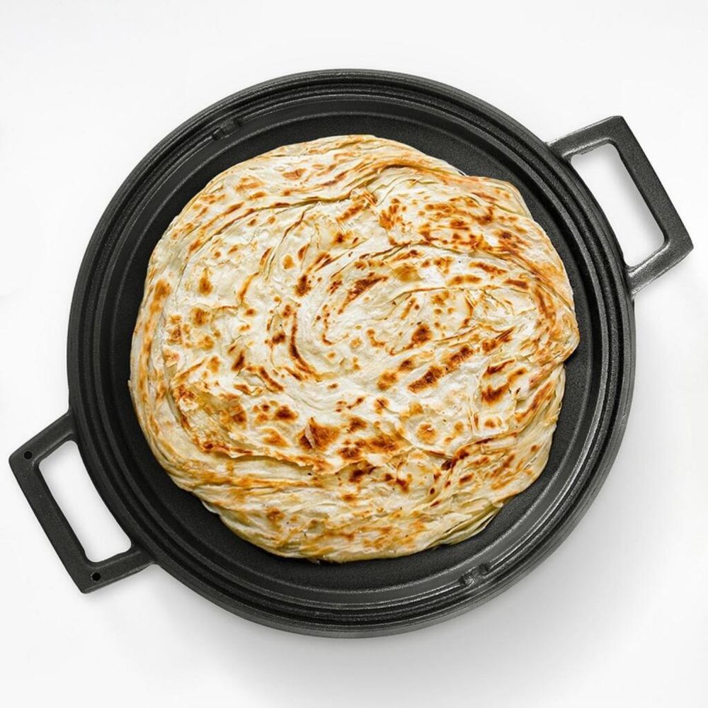 Сковорода-гриль 34 см чугун круглая черная LAVA