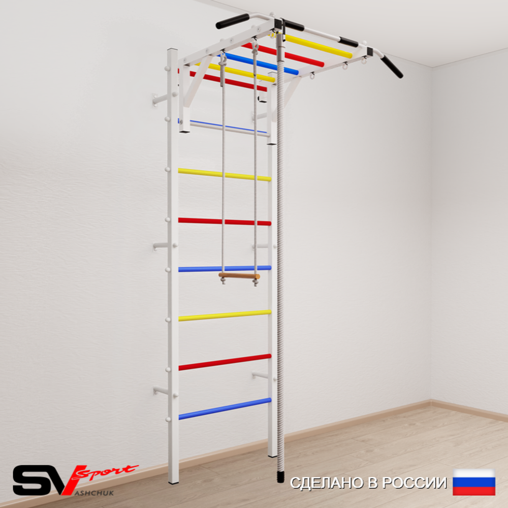 Шведская стенка Sv Sport усиленная 635 (Турник рукоход/Канат/Трапеция)