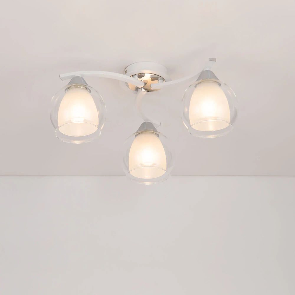 Citilux Кристи CL152130 Люстра потолочная Белая Хром