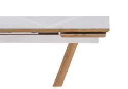 Стол на тумбе Конор 140(200)х80х73 белый / дуб вотан