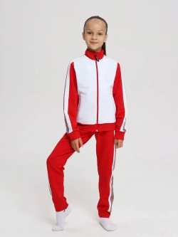 спортивный костюм для девочки красный с белым WILDWINS