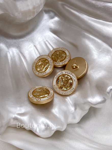 Пуговицы ЛВ Золото Эмаль Бежевые