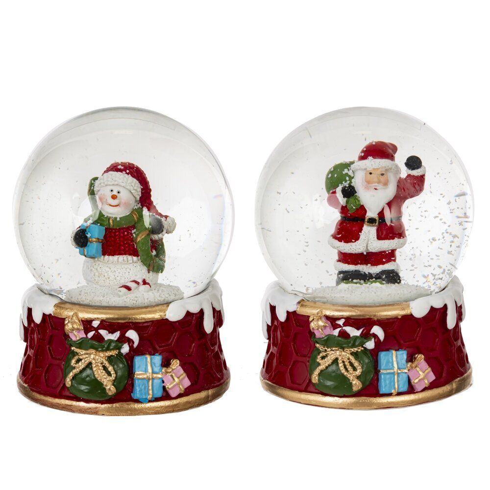 GAEM Фигурка декоративная "Дед Мороз/Снеговик" в стекл шаре, L7,5 W7,5 H8,5 см, 2в.