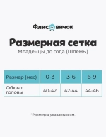 Шапка флисовая с ушками "Кофейный" 0+