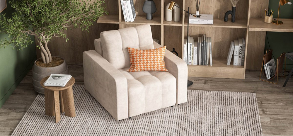 Денди кресло-кровать Велюр Монолит латте